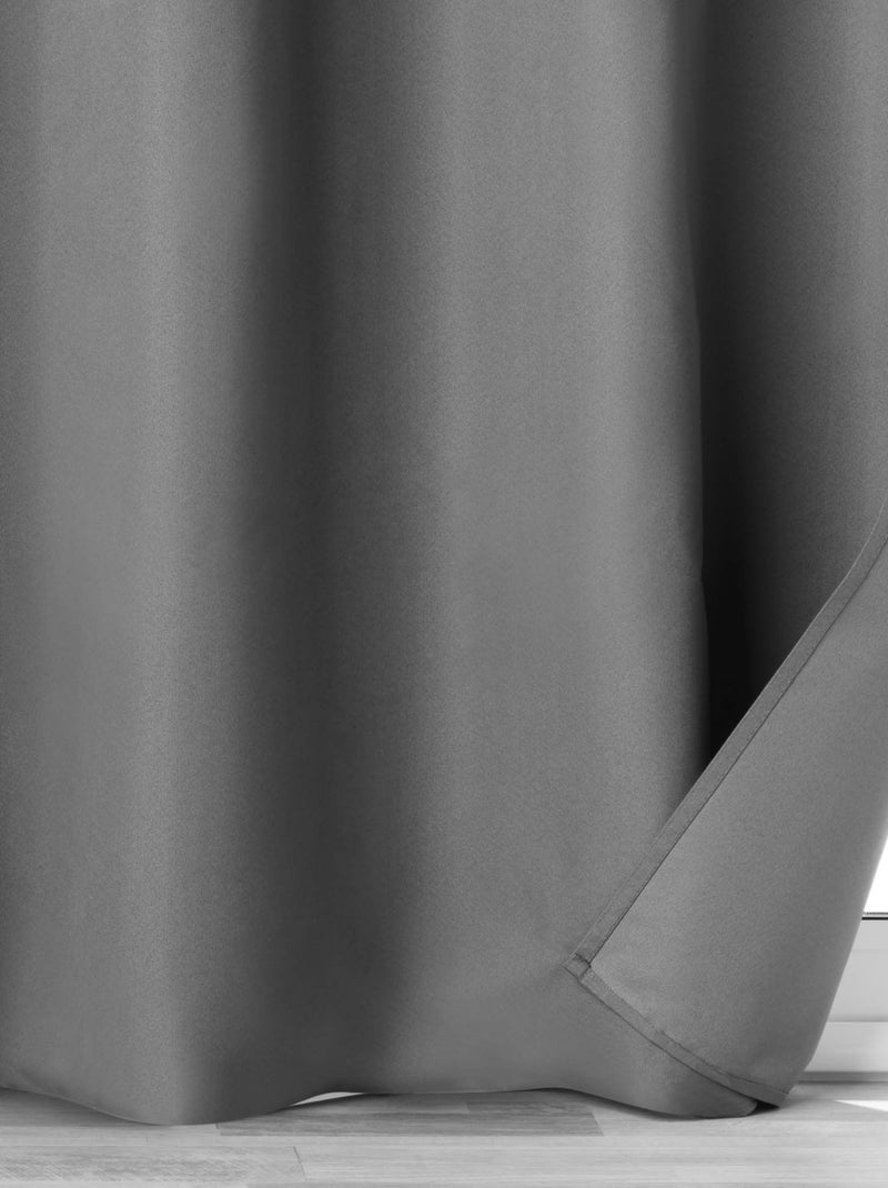 Cortina de microfibra 100% blackout Cinza antracite - Kiabi
