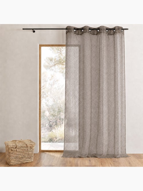 Cortina de organza bordada com bolhas - Kiabi