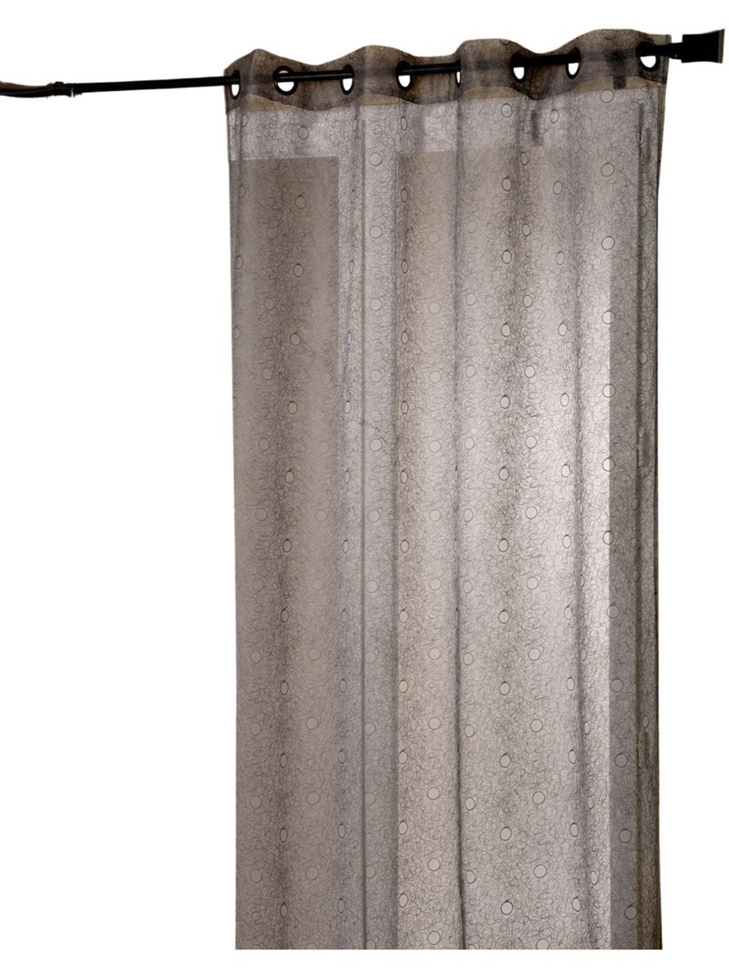 Cortina de organza bordada com bolhas Cinza claro - Kiabi