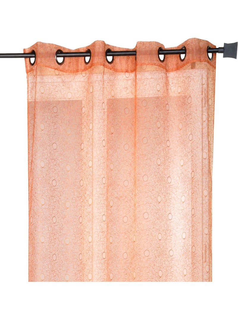 Cortina de organza bordada com bolhas Terracota - Kiabi