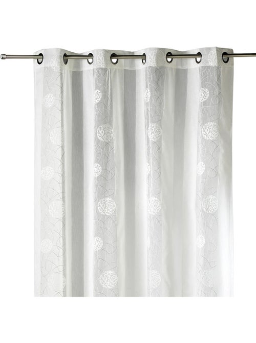 Cortina de organza bordada com motivos redondos - Kiabi