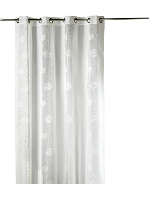 Cortina de organza bordada com motivos redondos - Kiabi