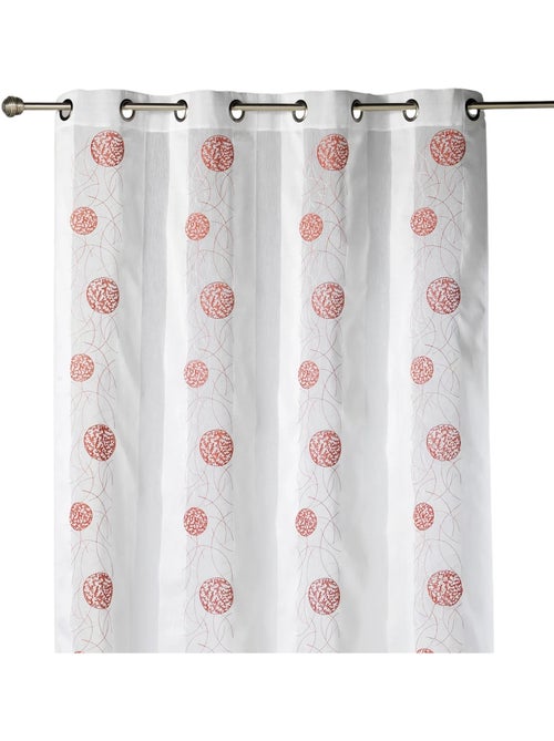 Cortina de organza bordada com motivos redondos - Kiabi