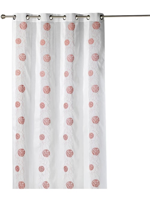 Cortina de organza bordada com motivos redondos - Kiabi