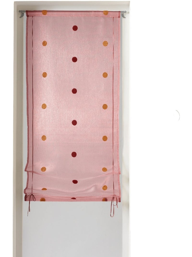 Cortina de organza com bolinhas, do tipo que se puxa para cima Bordô - Kiabi