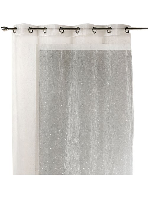 Cortina de organza com bordado em motivo - Kiabi Cortina de organza com bordado em motivo - Kiabi
