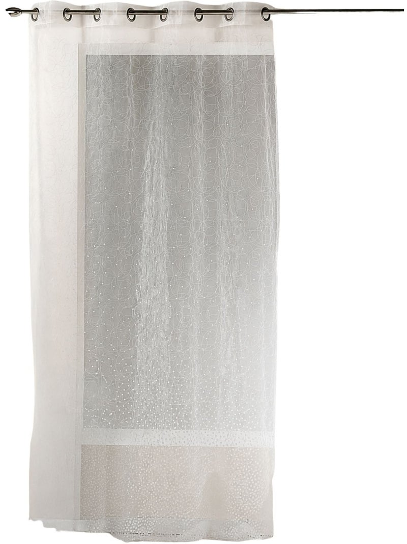 Cortina de organza com bordado em motivo Branco - Kiabi
