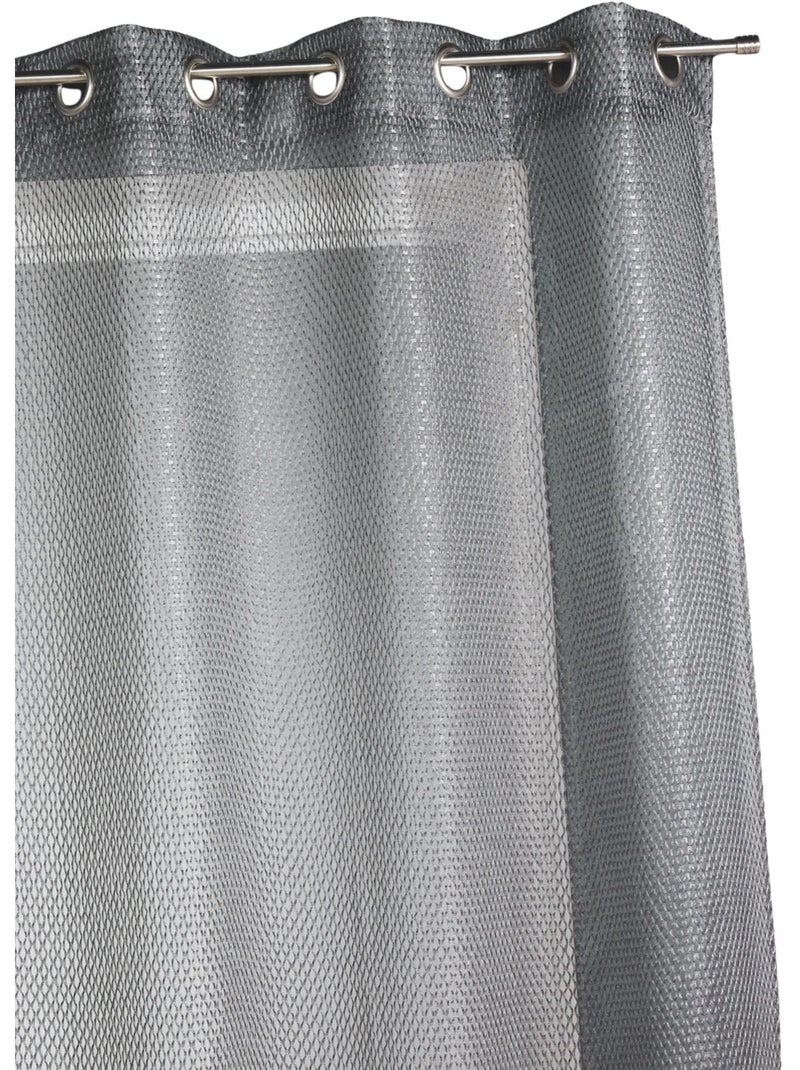 Cortina de organza com efeito de rede Cinza claro - Kiabi