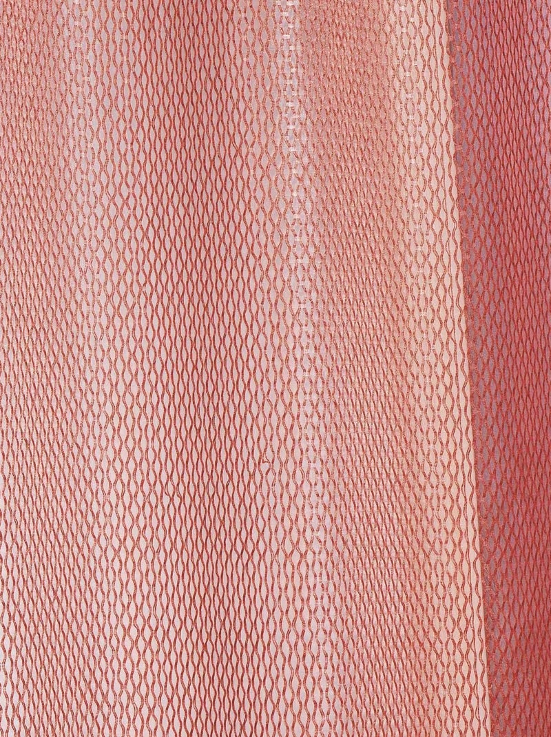 Cortina de organza com efeito de rede Vermelho tijolo - Kiabi