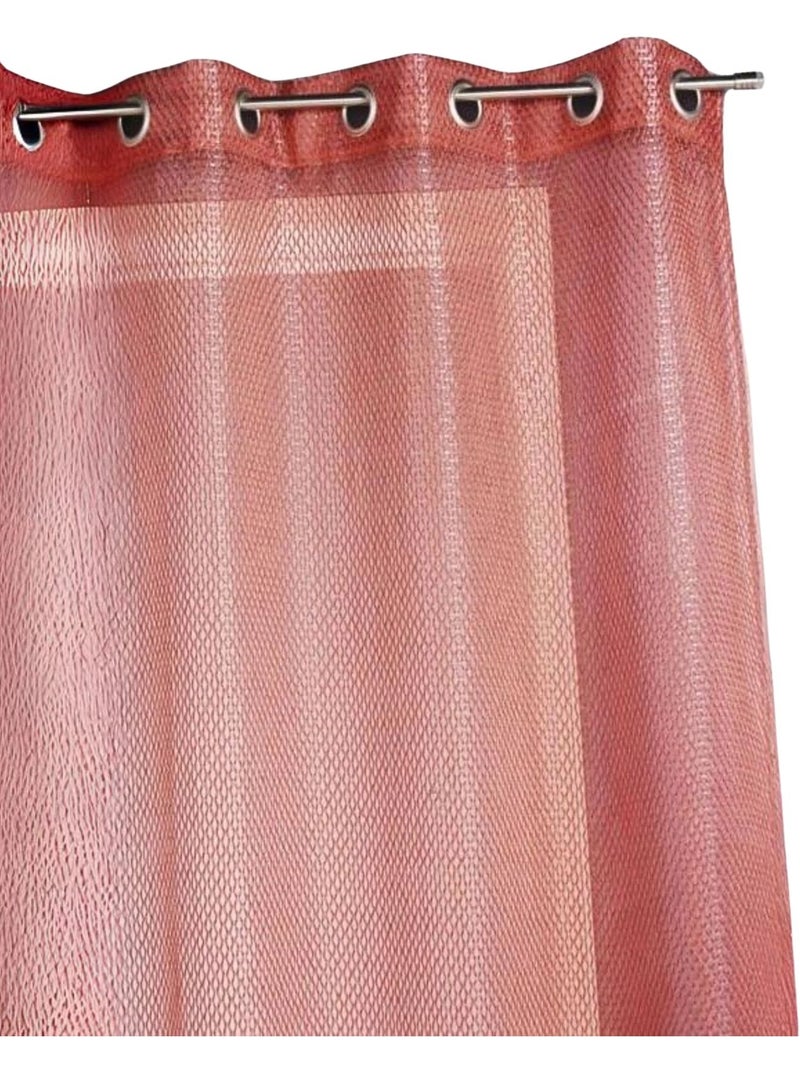 Cortina de organza com efeito de rede Vermelho tijolo - Kiabi