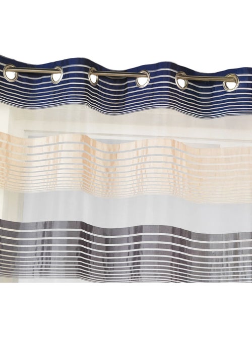 Cortina de organza com finas riscas horizontais coloridas - Kiabi Cortina de organza com finas riscas horizontais coloridas - Kiabi