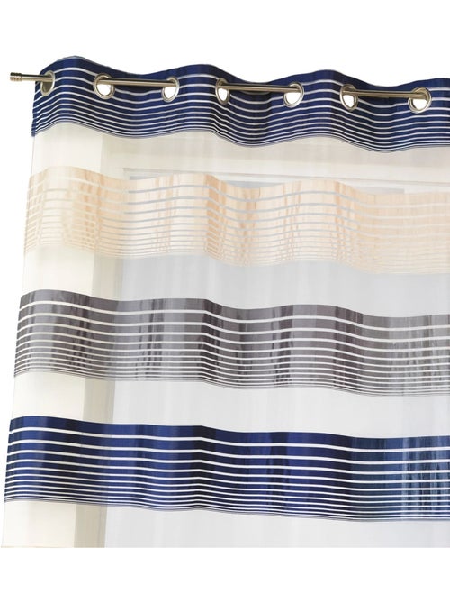 Cortina de organza com finas riscas horizontais coloridas - Kiabi Cortina de organza com finas riscas horizontais coloridas - Kiabi