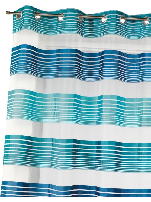 Cortina de organza com finas riscas horizontais coloridas - Kiabi Cortina de organza com finas riscas horizontais coloridas - Kiabi