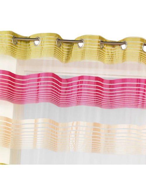 Cortina de organza com finas riscas horizontais coloridas - Kiabi Cortina de organza com finas riscas horizontais coloridas - Kiabi