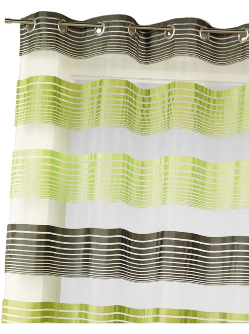 Cortina de organza com finas riscas horizontais coloridas - Kiabi Cortina de organza com finas riscas horizontais coloridas - Kiabi