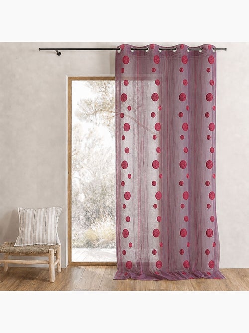 Cortina de organza com fios cortados e padrão de círculos - Kiabi Cortina de organza com fios cortados e padrão de círculos - Kiabi