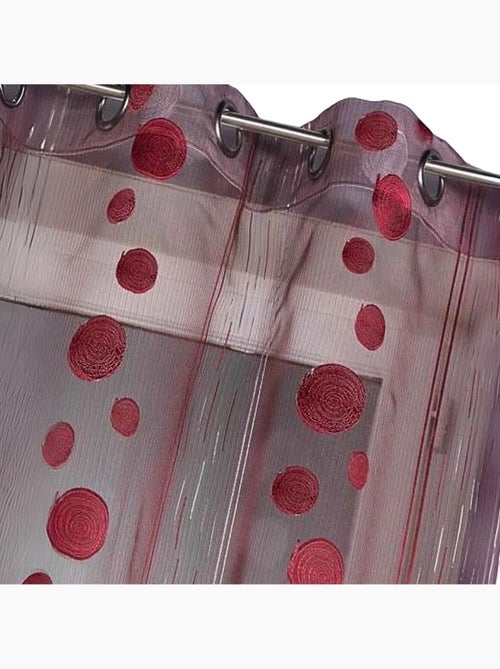 Cortina de organza com fios cortados e padrão de círculos - Kiabi Cortina de organza com fios cortados e padrão de círculos - Kiabi