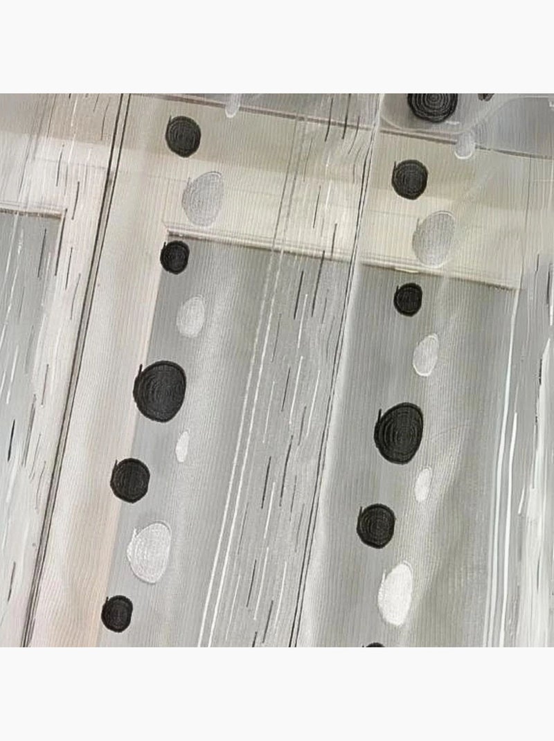 Cortina de organza com fios cortados e padrão de círculos Cinza claro - Kiabi