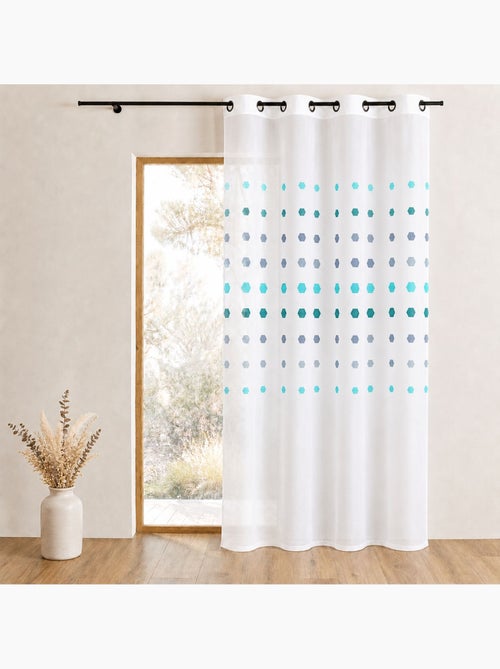 Cortina de organza com pontos geométricos - Kiabi