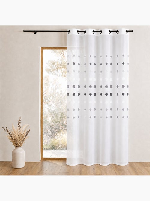 Cortina de organza com pontos geométricos - Kiabi