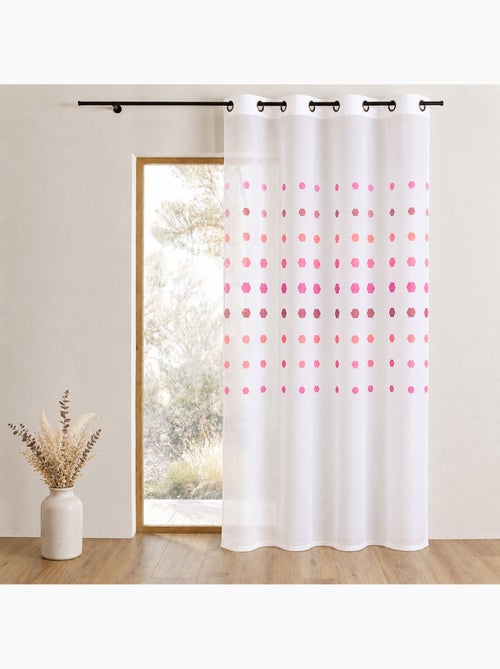 Cortina de organza com pontos geométricos - Kiabi