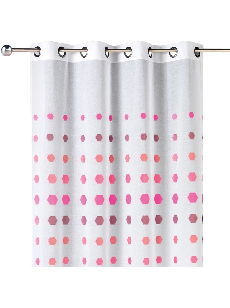 Cortina de organza com pontos geométricos Roxo - Kiabi