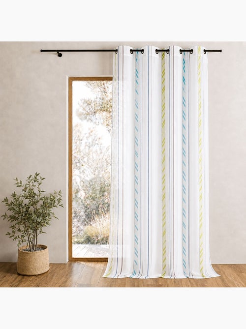 Cortina de organza com riscas verticais - Kiabi