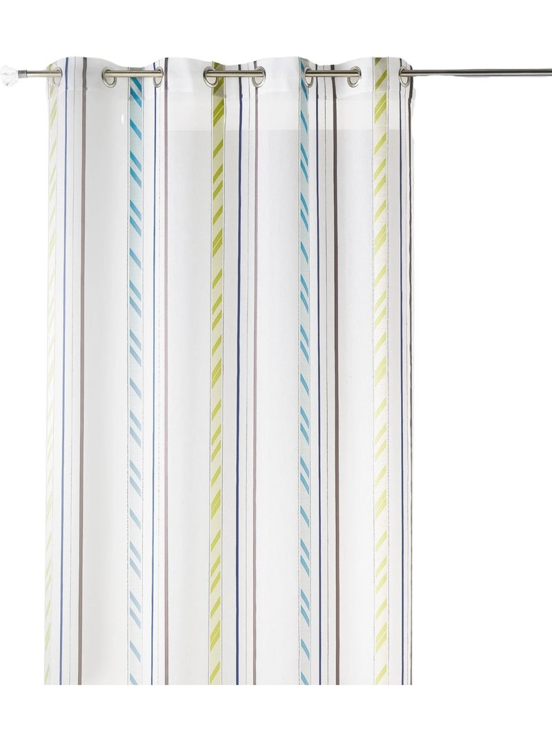 Cortina de organza com riscas verticais Azul - Kiabi