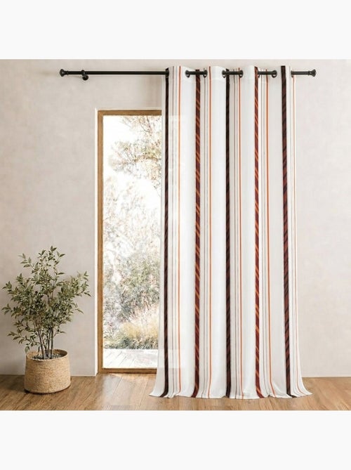 Cortina de organza com riscas verticais - Kiabi