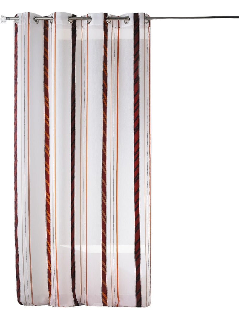 Cortina de organza com riscas verticais Bordô - Kiabi