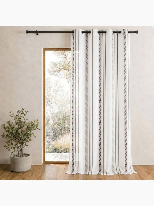 Cortina de organza com riscas verticais - Kiabi