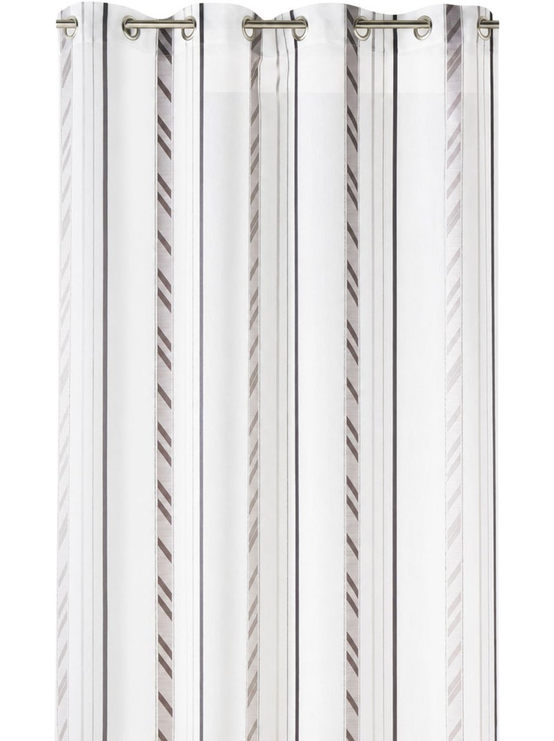 Cortina de organza com riscas verticais Cinza claro - Kiabi