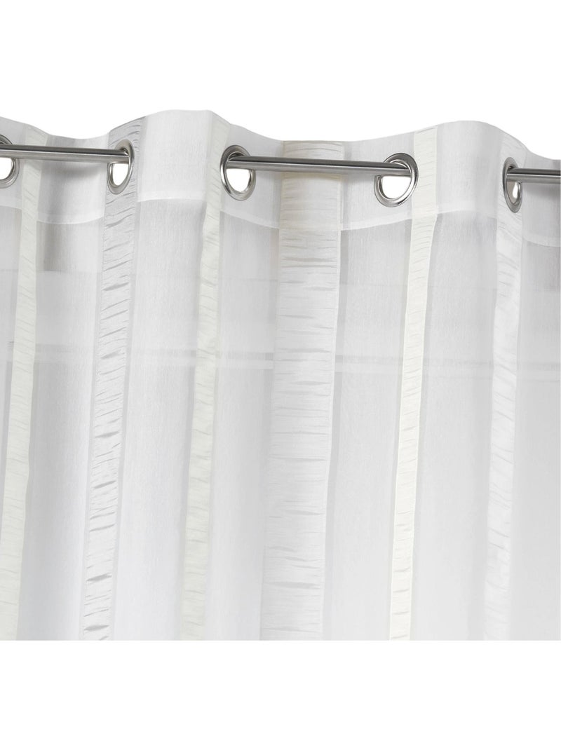 Cortina de organza com riscas verticais Cinza claro - Kiabi