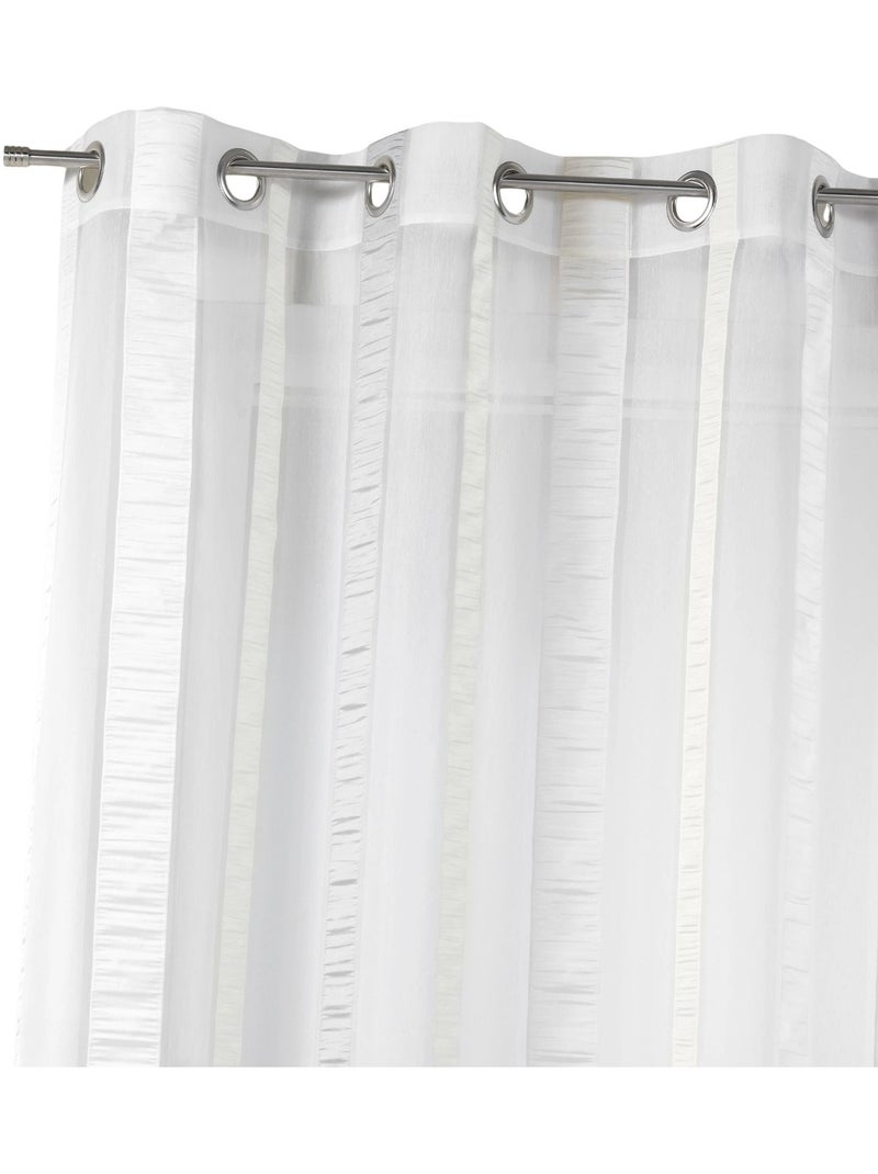 Cortina de organza com riscas verticais Cinza claro - Kiabi
