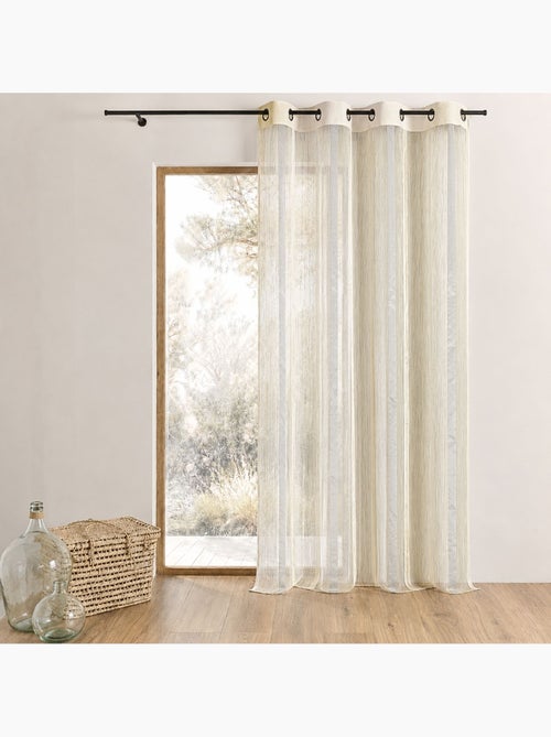 Cortina de organza com riscas verticais e forro - Kiabi