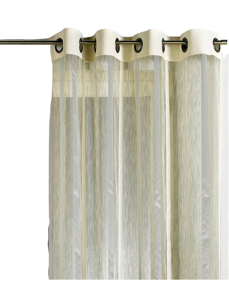 Cortina de organza com riscas verticais e forro Cinza claro - Kiabi