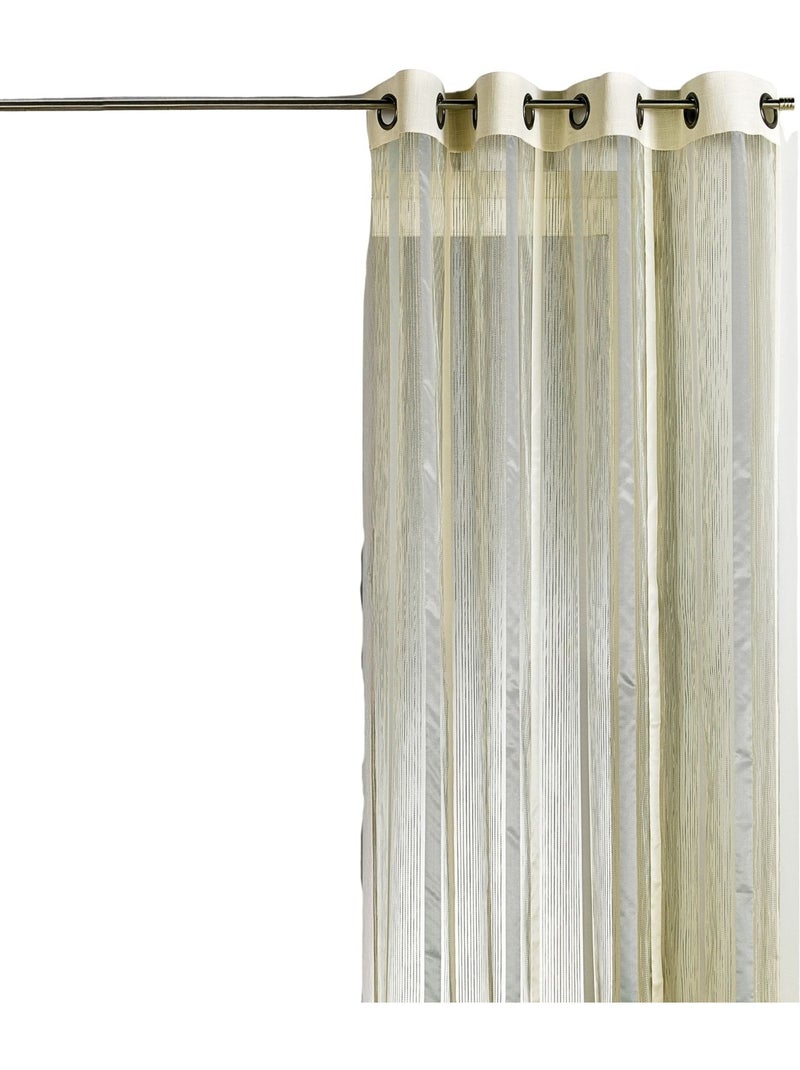 Cortina de organza com riscas verticais e forro Cinza claro - Kiabi
