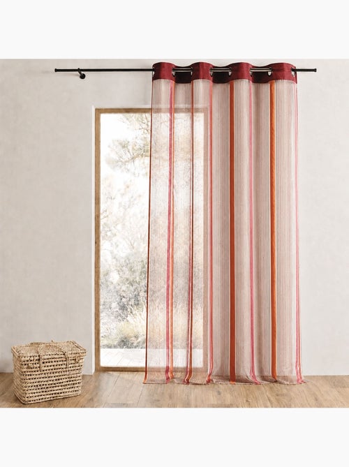Cortina de organza com riscas verticais e forro - Kiabi