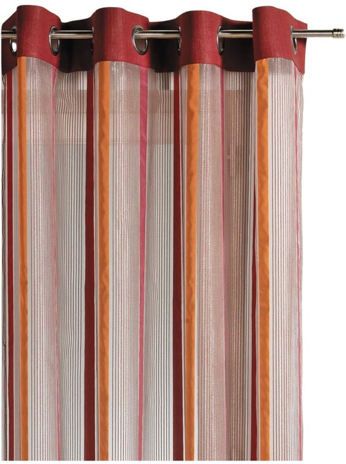 Cortina de organza com riscas verticais e forro - Kiabi