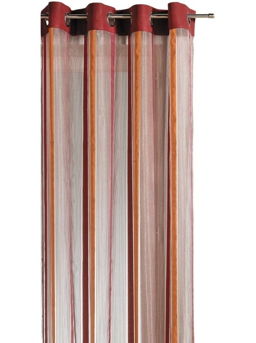 Cortina de organza com riscas verticais e forro - Kiabi