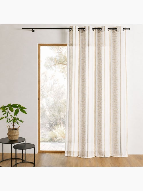 Cortina de organza com riscas verticais e padrão - Kiabi Cortina de organza com riscas verticais e padrão - Kiabi