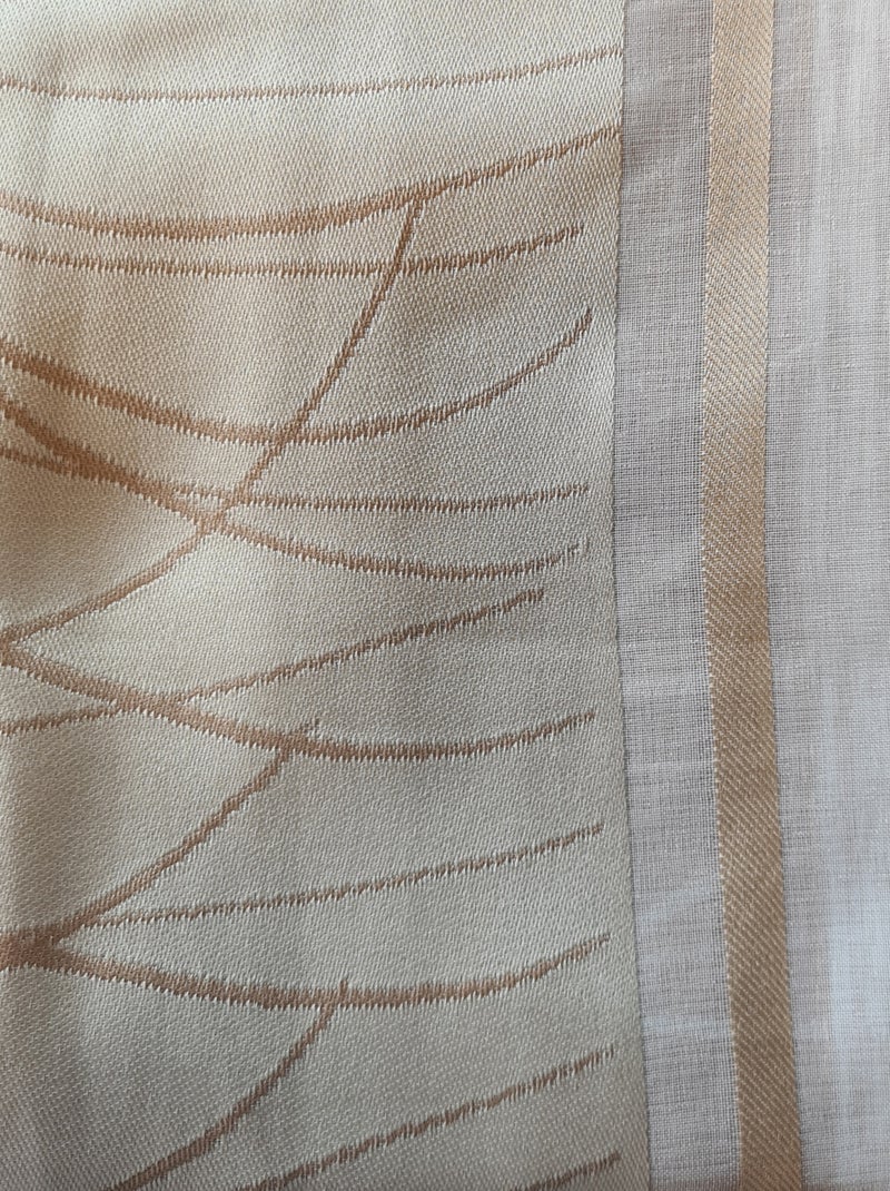Cortina de organza com riscas verticais e padrão Madeira natural - Kiabi
