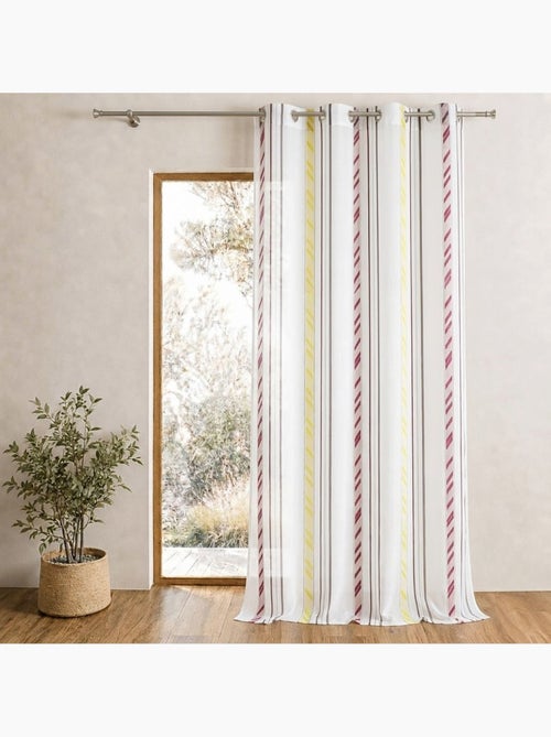 Cortina de organza com riscas verticais - Kiabi