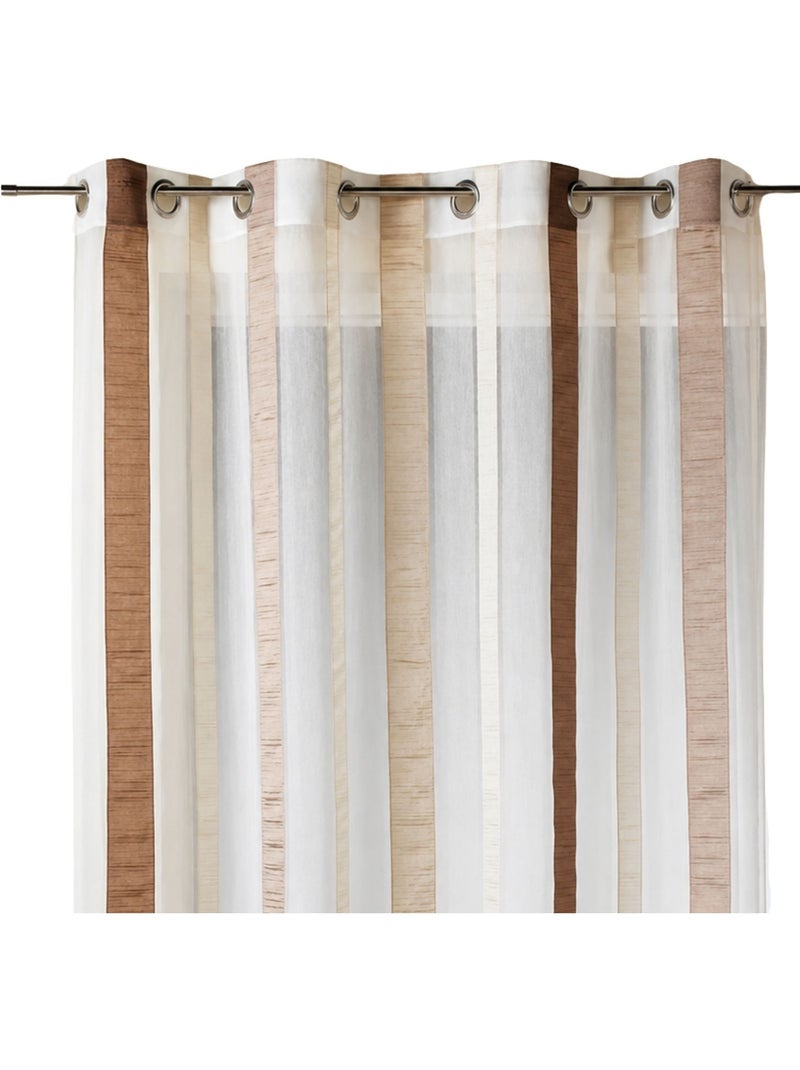 Cortina de organza com riscas verticais Toupe - Kiabi