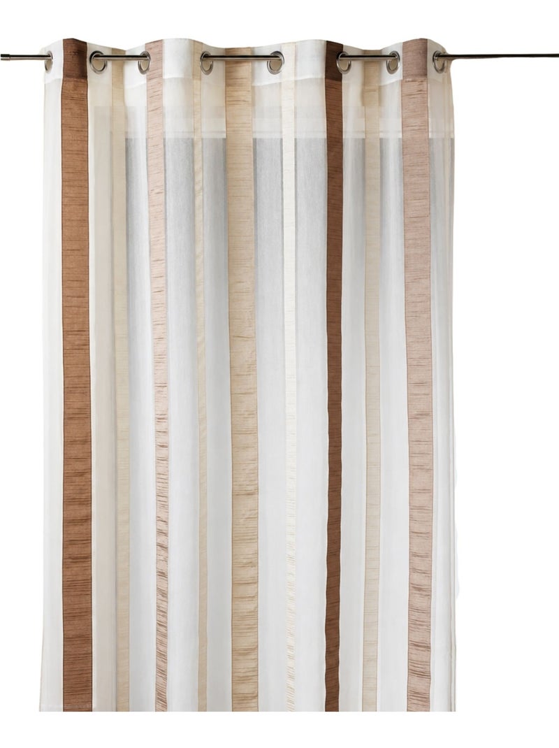 Cortina de organza com riscas verticais Toupe - Kiabi