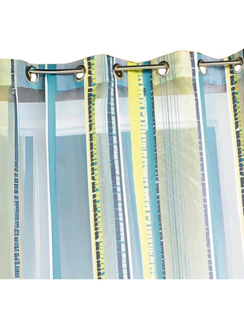 Cortina de organza jacquard com riscas verticais - Kiabi Cortina de organza jacquard com riscas verticais - Kiabi