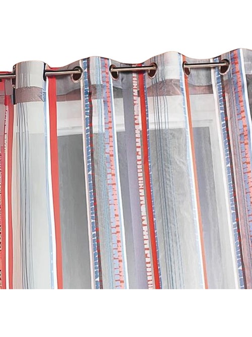 Cortina de organza jacquard com riscas verticais - Kiabi Cortina de organza jacquard com riscas verticais - Kiabi