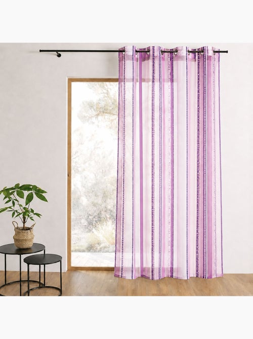 Cortina de organza jacquard com riscas verticais - Kiabi Cortina de organza jacquard com riscas verticais - Kiabi