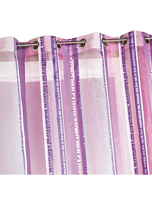 Cortina de organza jacquard com riscas verticais - Kiabi Cortina de organza jacquard com riscas verticais - Kiabi