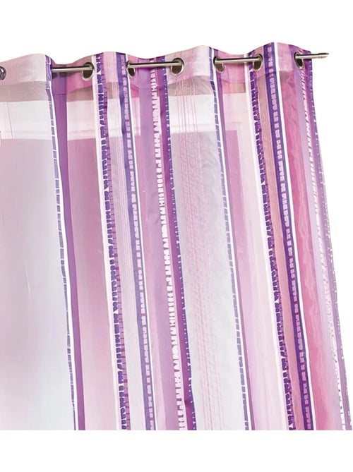 Cortina de organza jacquard com riscas verticais - Kiabi Cortina de organza jacquard com riscas verticais - Kiabi